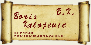 Boris Kalojević vizit kartica